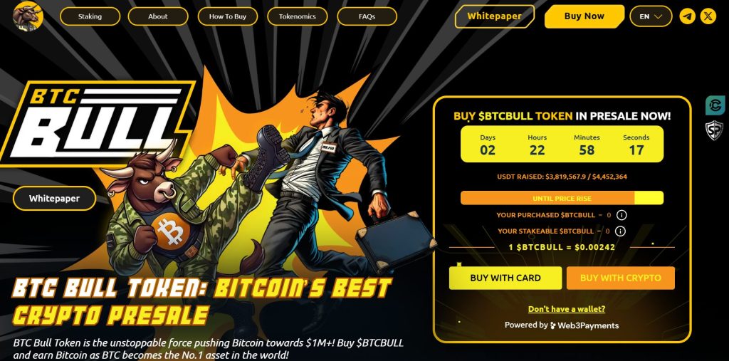 Bitcoin Bull (BTCBULL) ön satış sayfası.