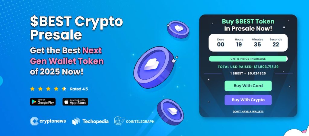 الصفحة الرئيسية لموقع اكتتاب Best Wallet