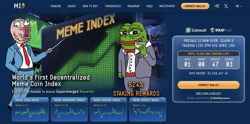 Meme Index ön satış sayfası