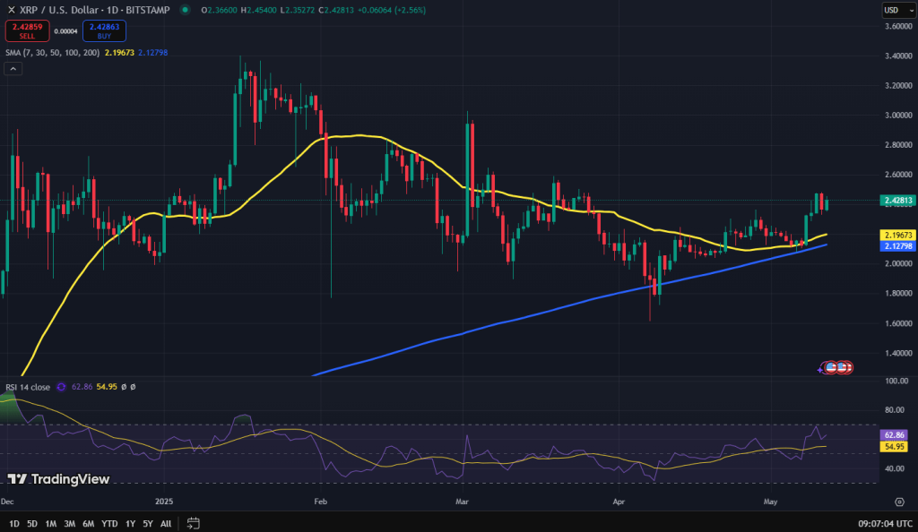 XRP fiyat grafği.