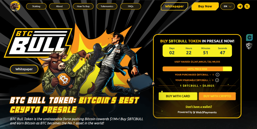 Bitcoin Bull (BTCBULL) ennakkomyyntisivusto.