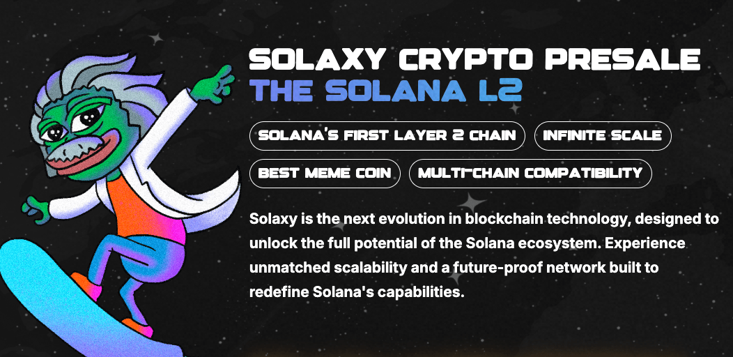 The entry announcement of the Solaxy currency of its official website