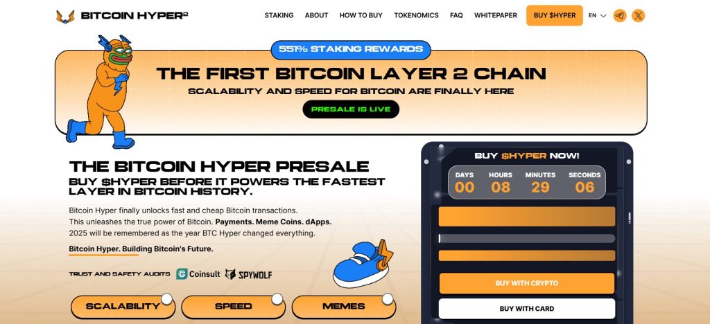 Bitcoin Hyper (HYPER) ön satış sayfası.