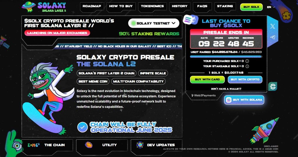 Solaxy (SOLX) ön satış sayfası