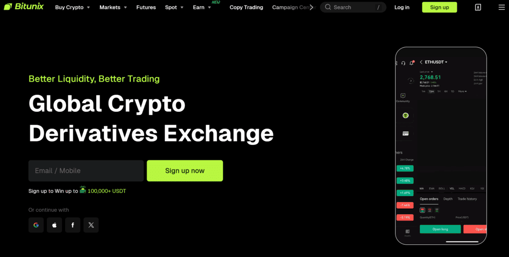 Bitunix Homepage