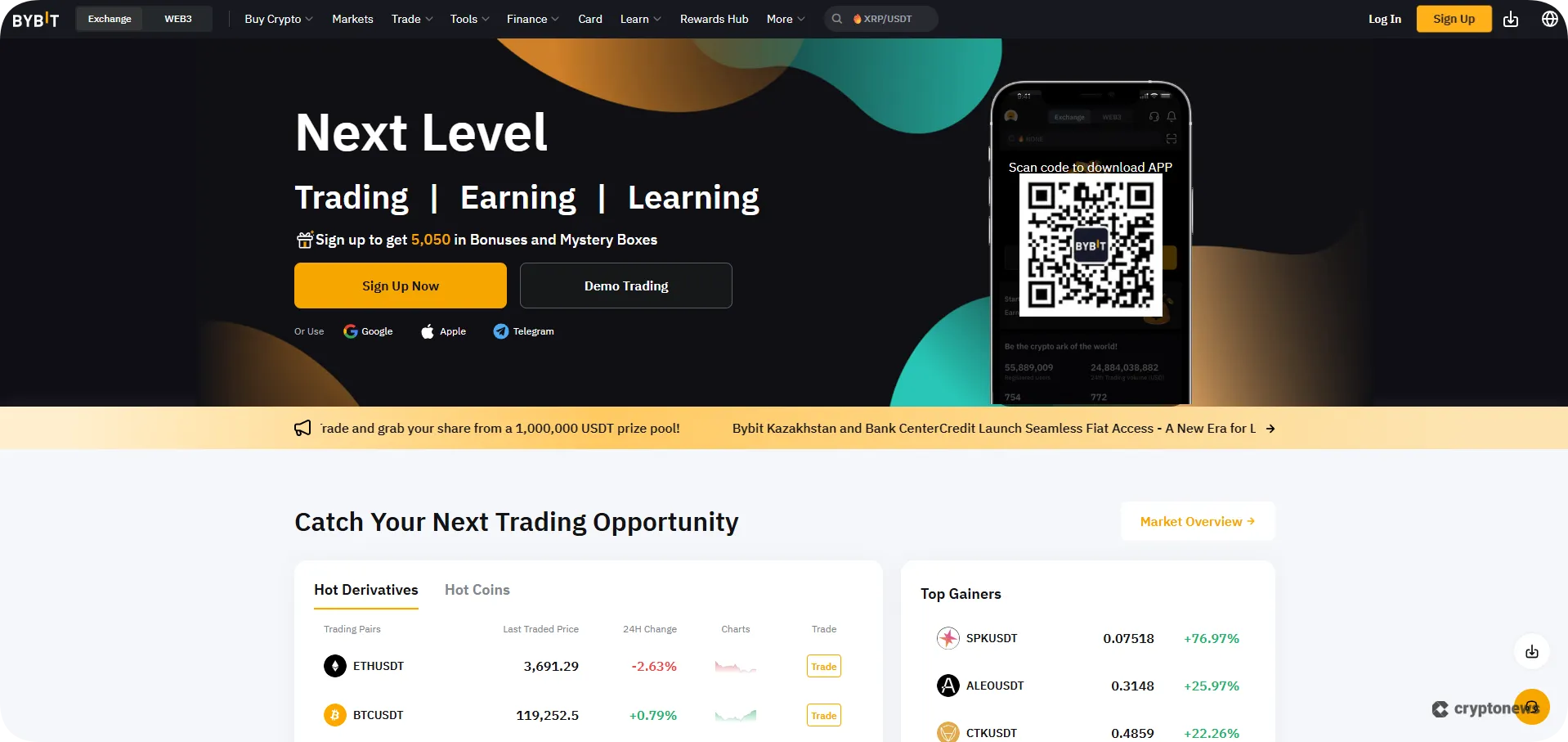 bybit exchange home page