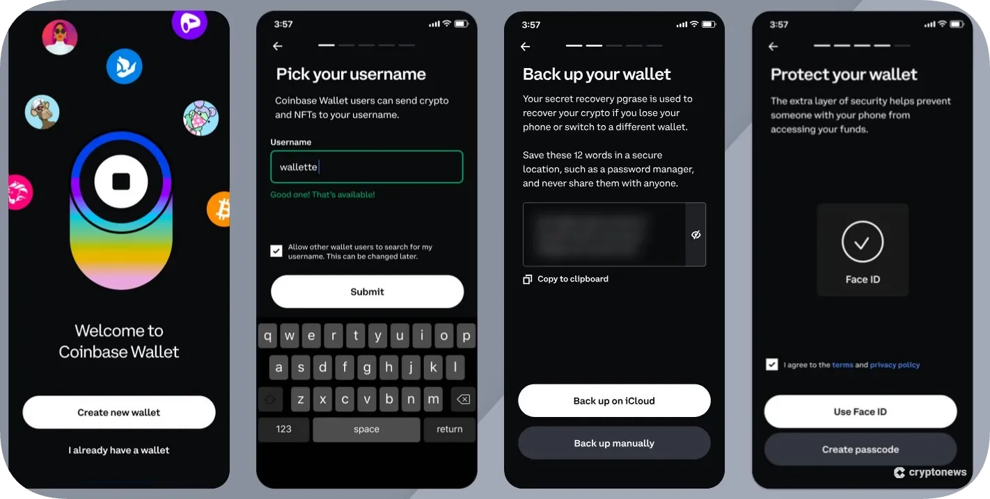 signing up on coinbase