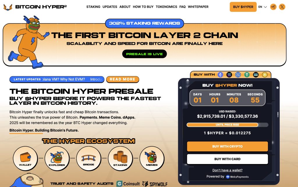 The welcome page of the Bitcoin Hyper subscription site