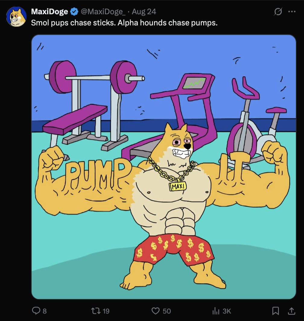 Tweet to calculate the Maxi Doug currency project on the X platform
