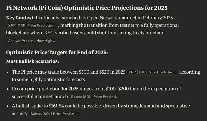 Clade model model for the PI network