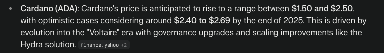Expectations of the perplexity model for cardano