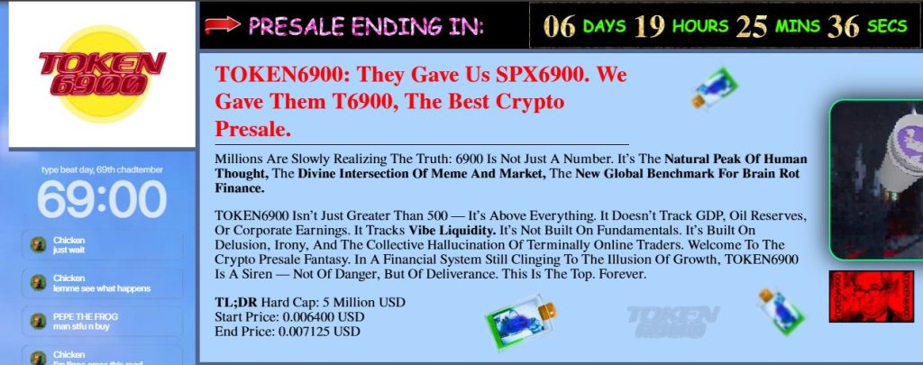 The Tukn 6900 (Tokeen6900) and the calendar for its completion