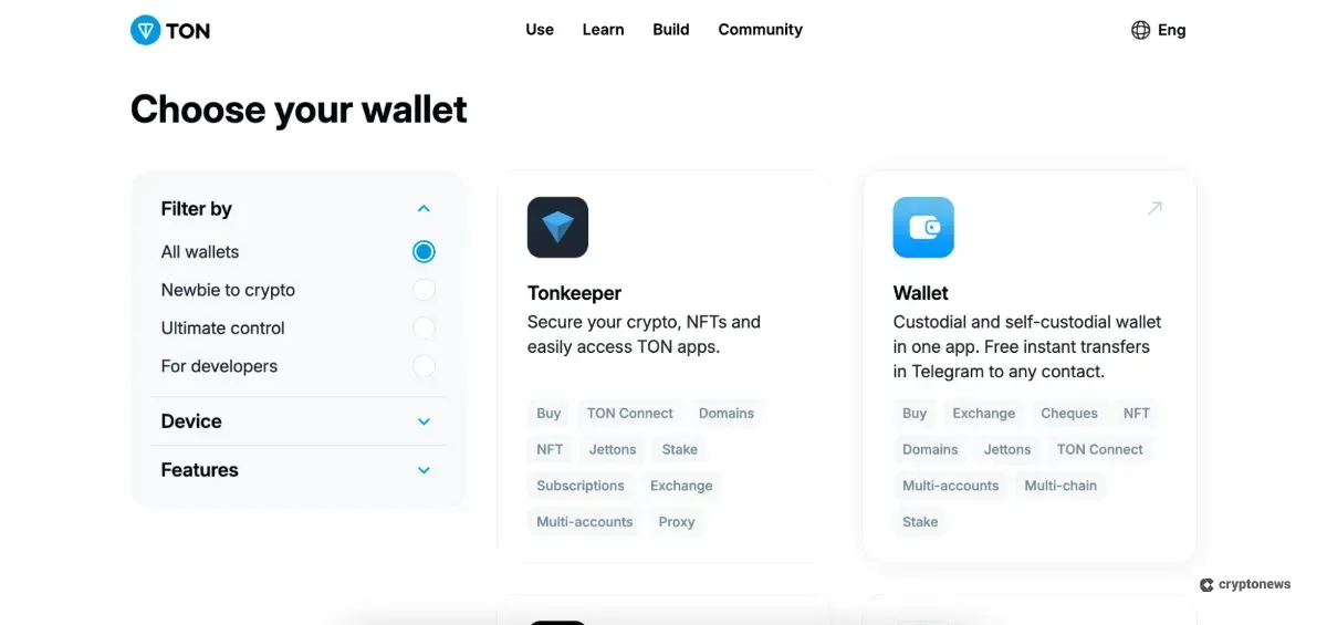 non-custodial toncoin wallet