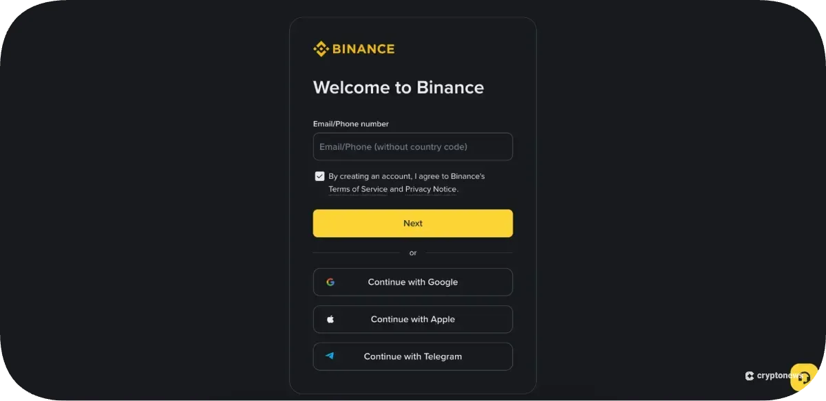sign up on binance to buy toncoin