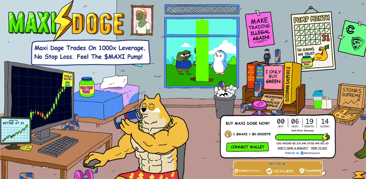 Maxi Doge (MAXI) ön satış sayfası.