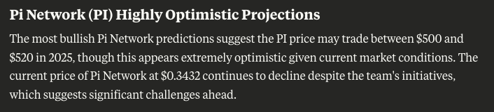 The most optimistic Claud model for the PI network