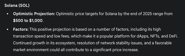 gemini ai predicts sol