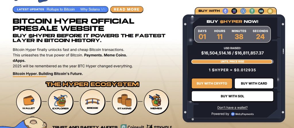 Hyper Bitcoin subscription interface