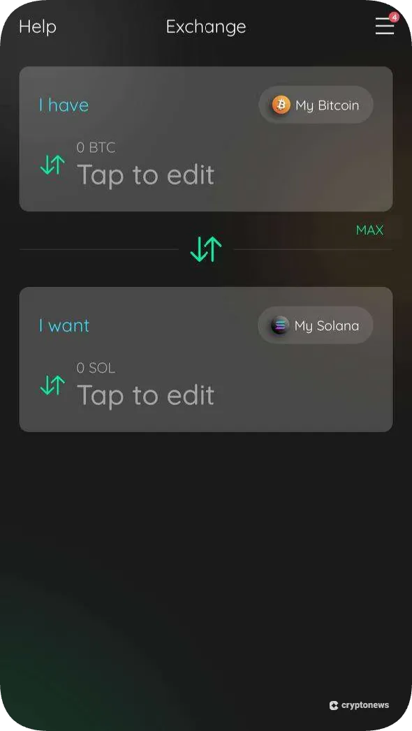 Built-In Exchanges on edge wallet