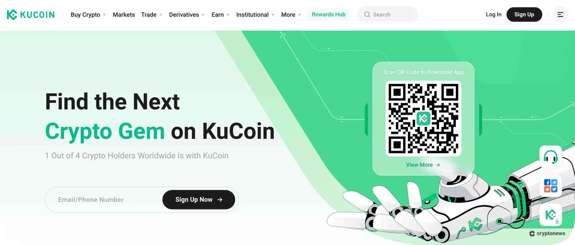 KuCoin homepage