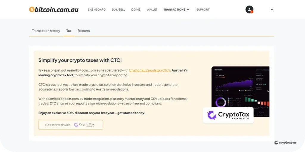 bitcoin.com.au tax reporting