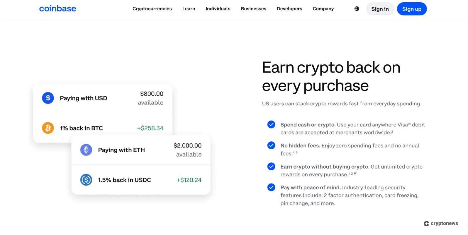 coinbase card