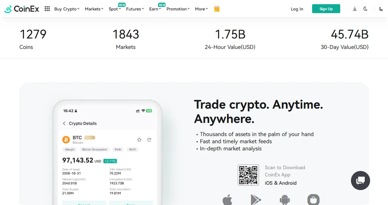 coinex homepage