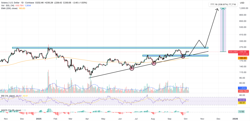 SOL/USD Price Movement Chart