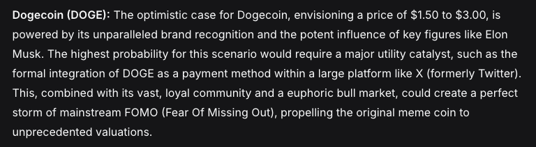 deepseek'in dogecoin tahmini