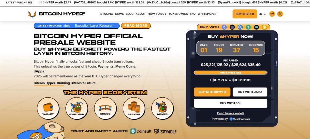 Bitcoin Hyper IPO and other project information