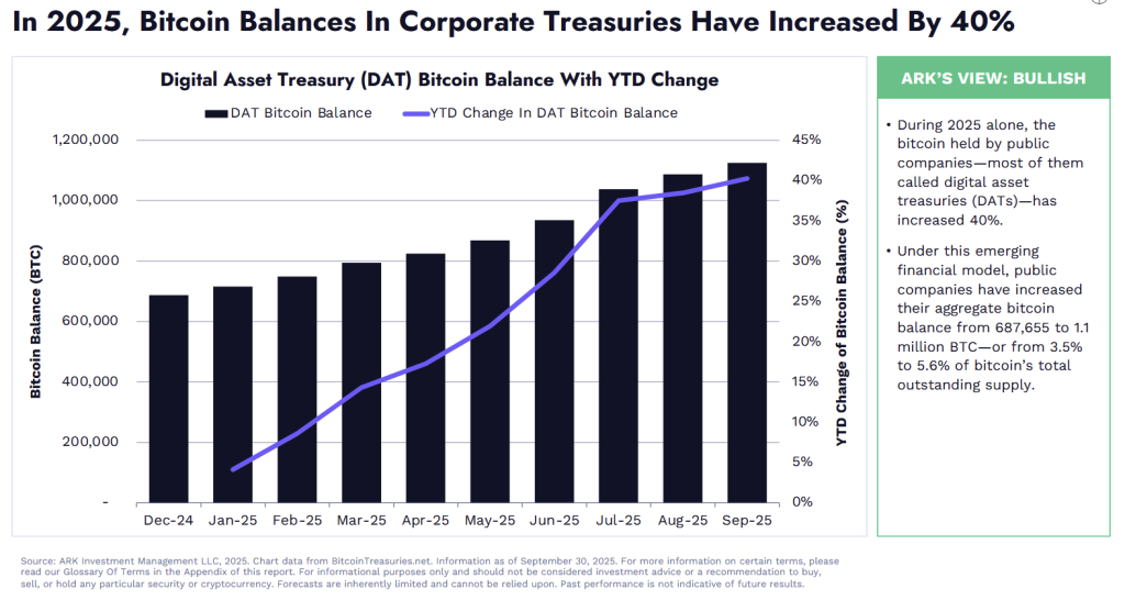 Charts showing the evolution of institutions' Bitcoin holdings in 2025