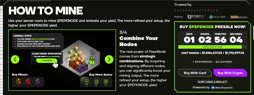 Pephenode and instructions on the way of mining