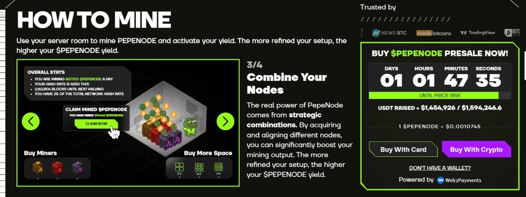 An illustration drawing how to mine using the Pepeneode game (Pepeeneode)