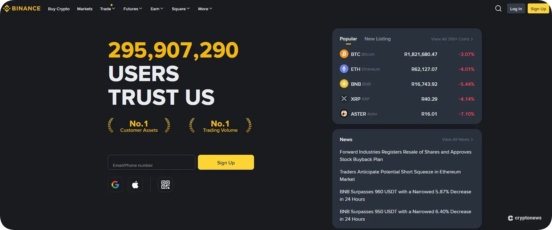 Binance, best AUE exchange for advanced traders