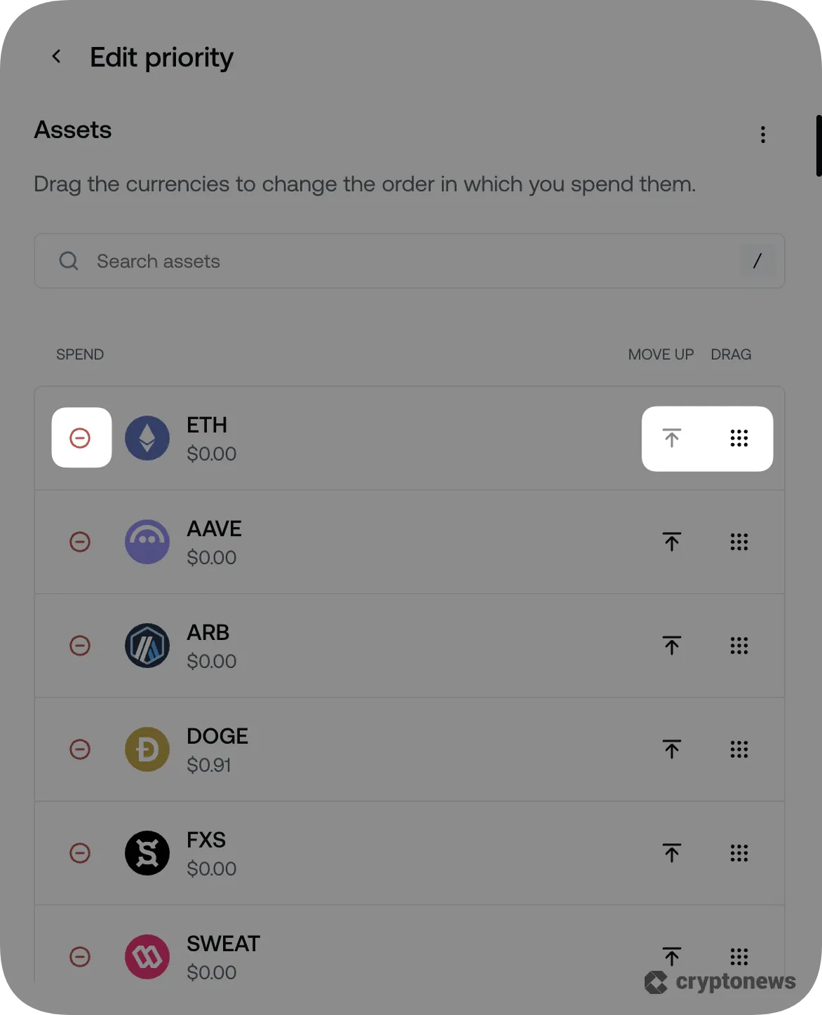 nexo choose crypto