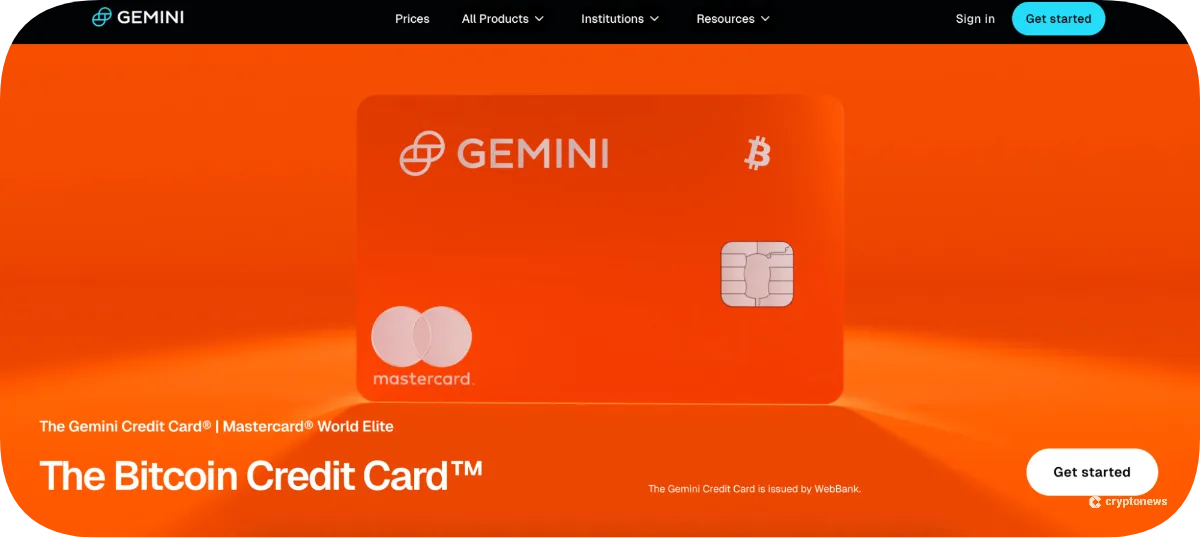 Gemini Bitcoin Credit Card