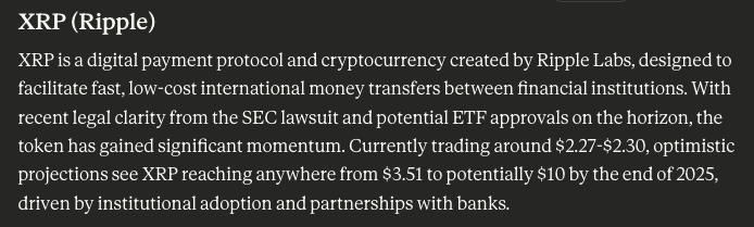 Claude AI xrp 