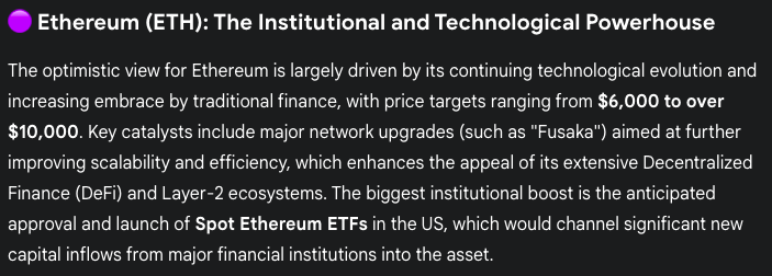 Gemini's Predictions on Ethereum's Future Performance Prospects