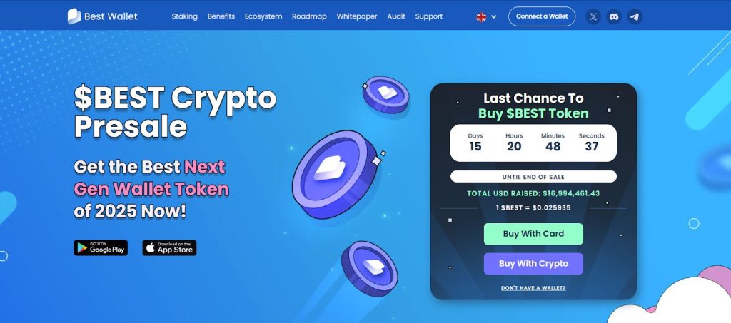 Subscribe to Best Wallet and the buttons to download the wallet app appear