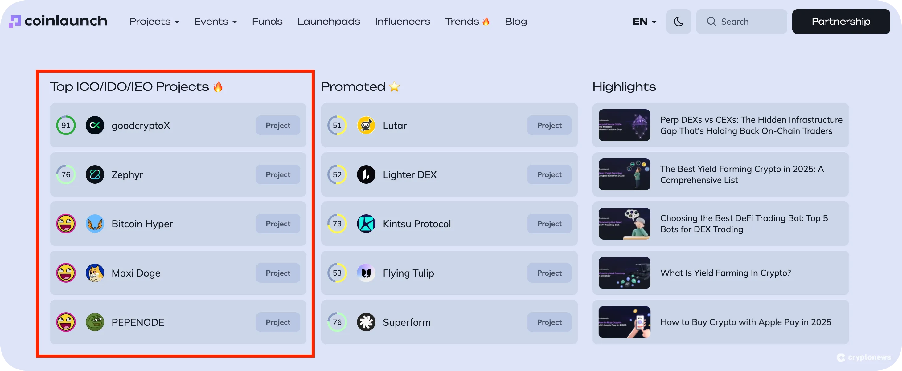 coinlaunch new crypto before listing