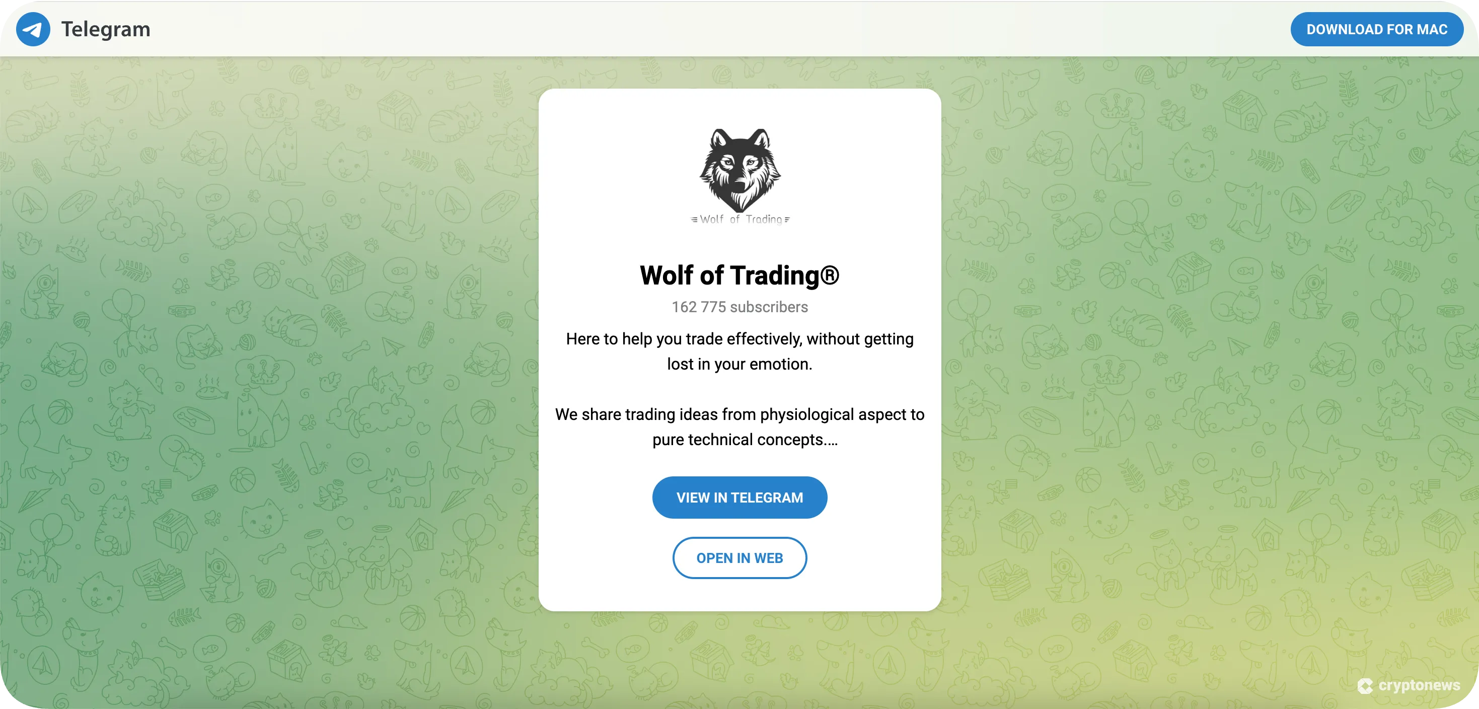wolf of trading telegram channel