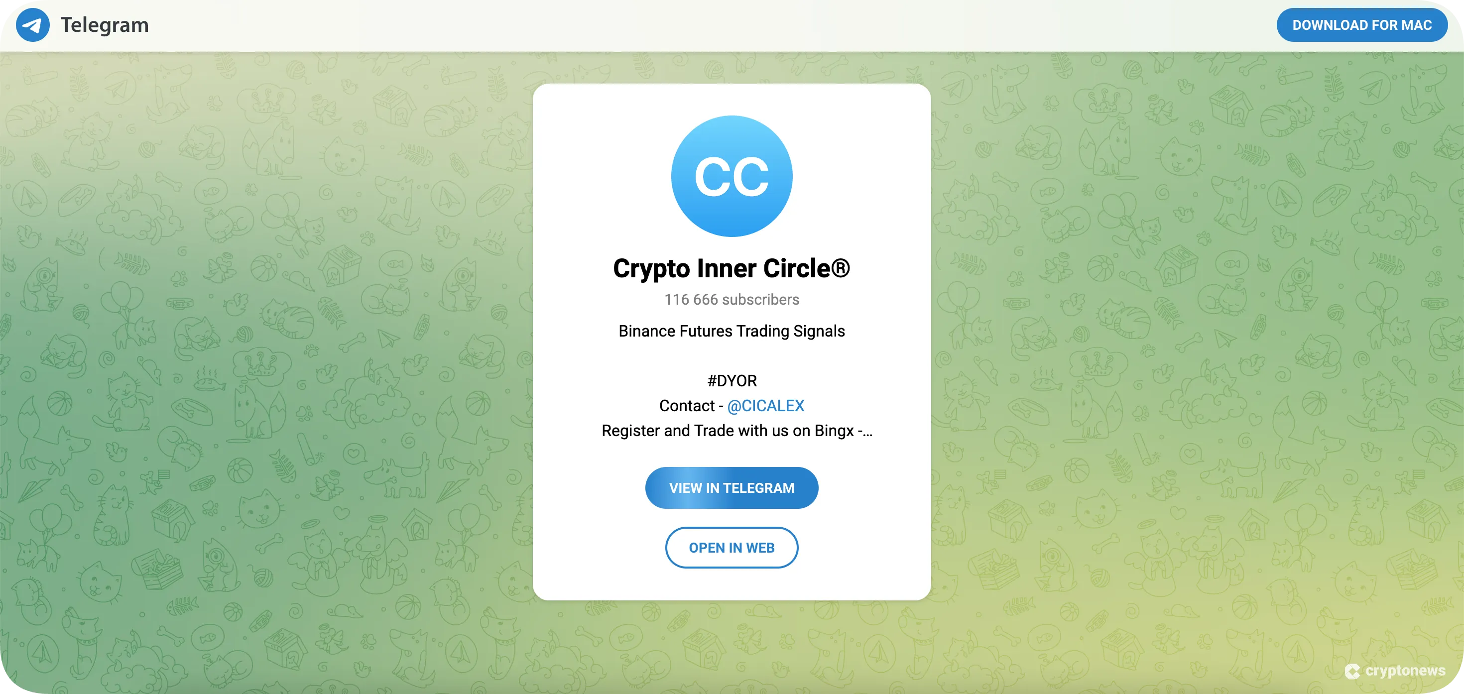 crypto inner circle telegram channel