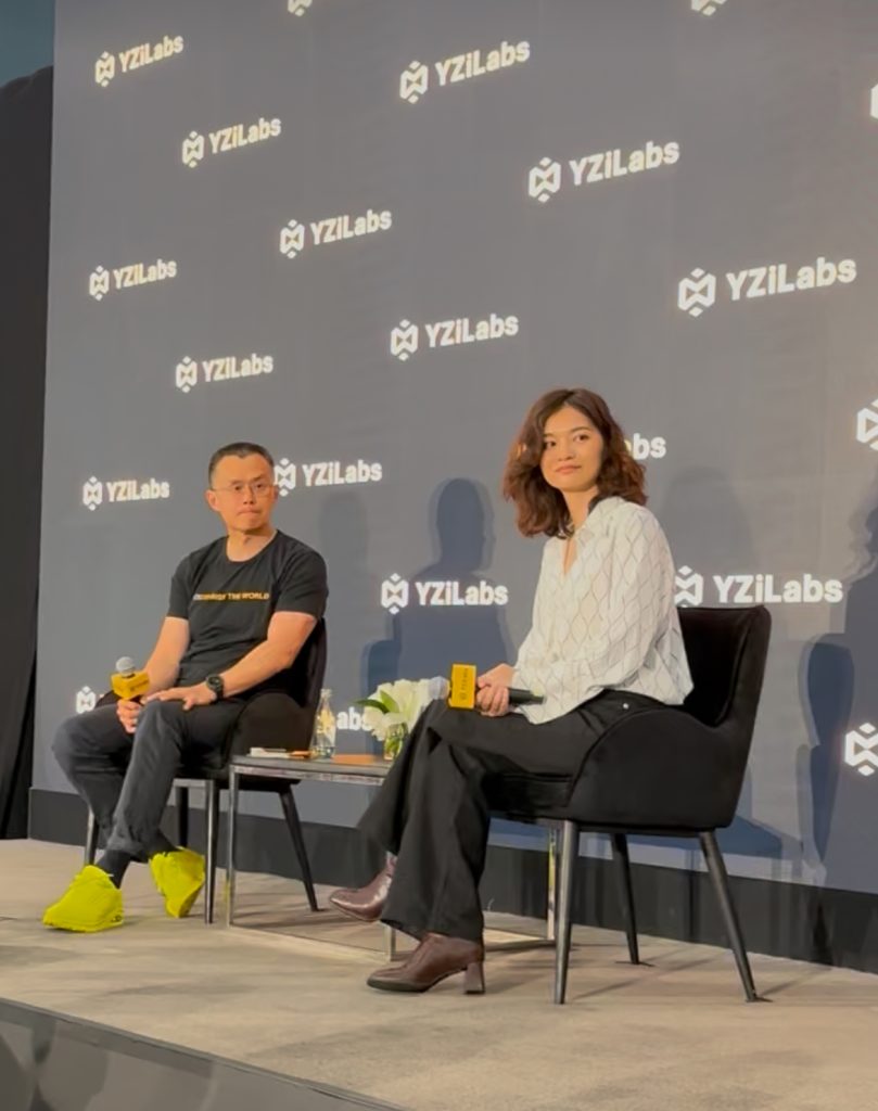 Changpeng Zhao participates in the long-term meeting of Netdel Coin growth Nina Rong