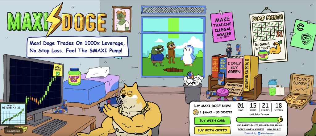 MaxI Doge Coin Proturface and Project Projectview