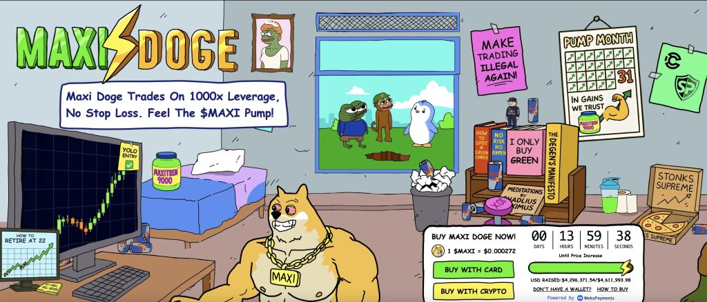 MaxI Doge Coin Proturface and Project Projectview