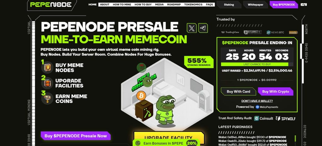 Pepenode money giving features