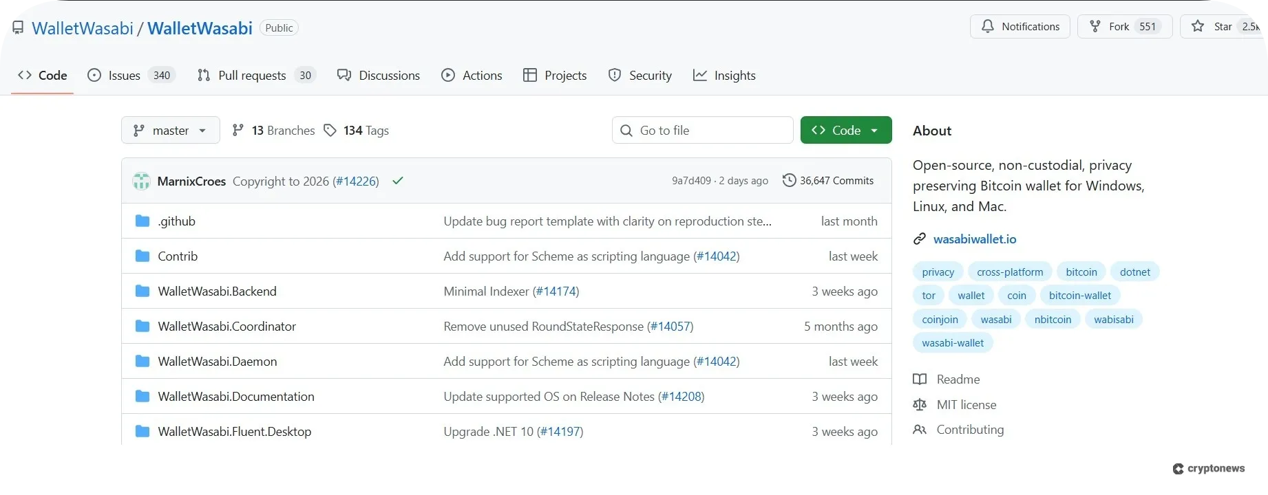 wasabi wallet github code