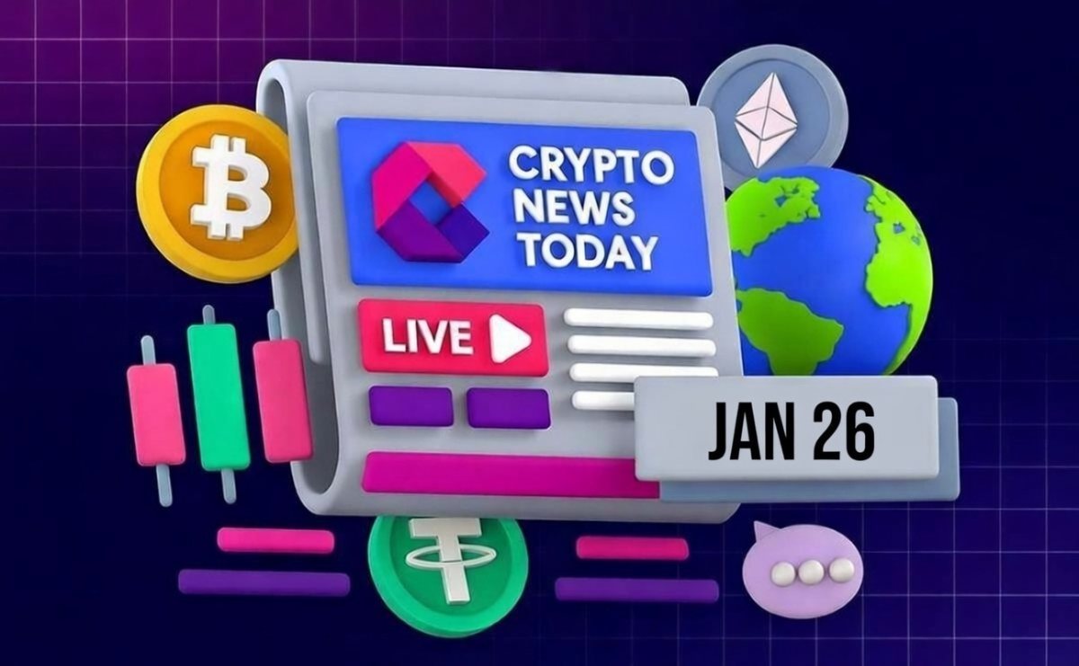 Follow up to the hour updates on what is happening in crypto today, January 26 Market movements, crypto news, and more!