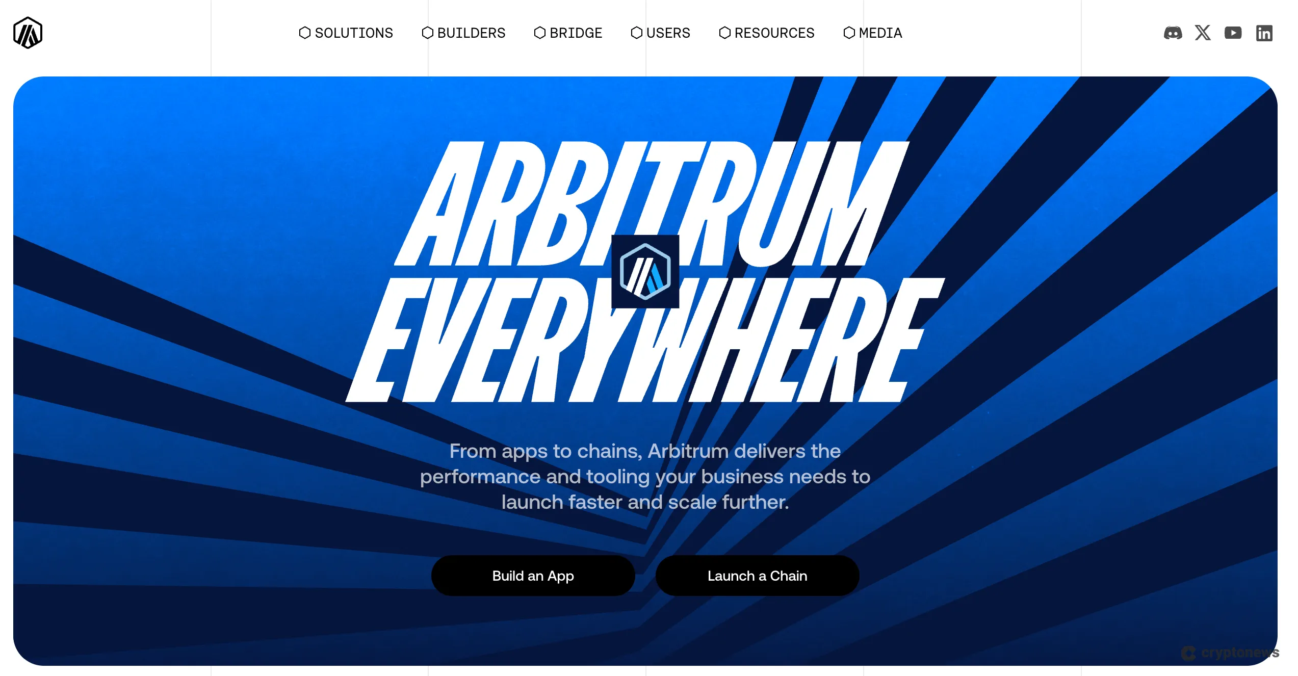 screenshot of Arbitrum, top Ethereum L2 project