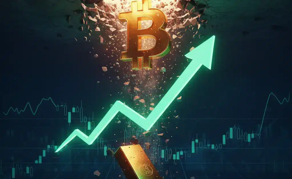 The question on every trader's lips this Monday is 'Why is crypto up?', with data suggesting an institutional rotation from gold to BTC USD